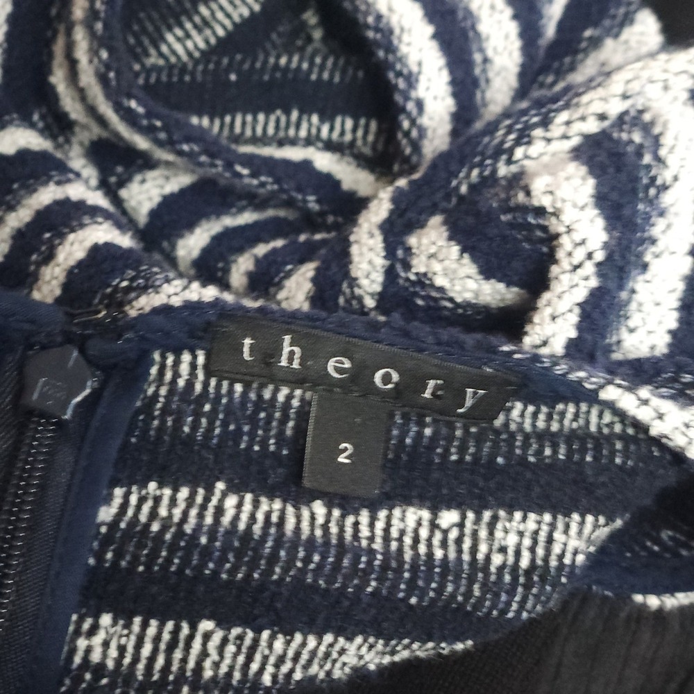 THEORY Albita Guarda Dress Size 2 Navy White Stripe Swiftie Old Money Knit $315 - Picture 6 of 8